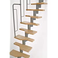Dolle Graz Modular Escaleras – Stairway Kit 12 peldaños 95 &quot-H – 115&quot- H – gris